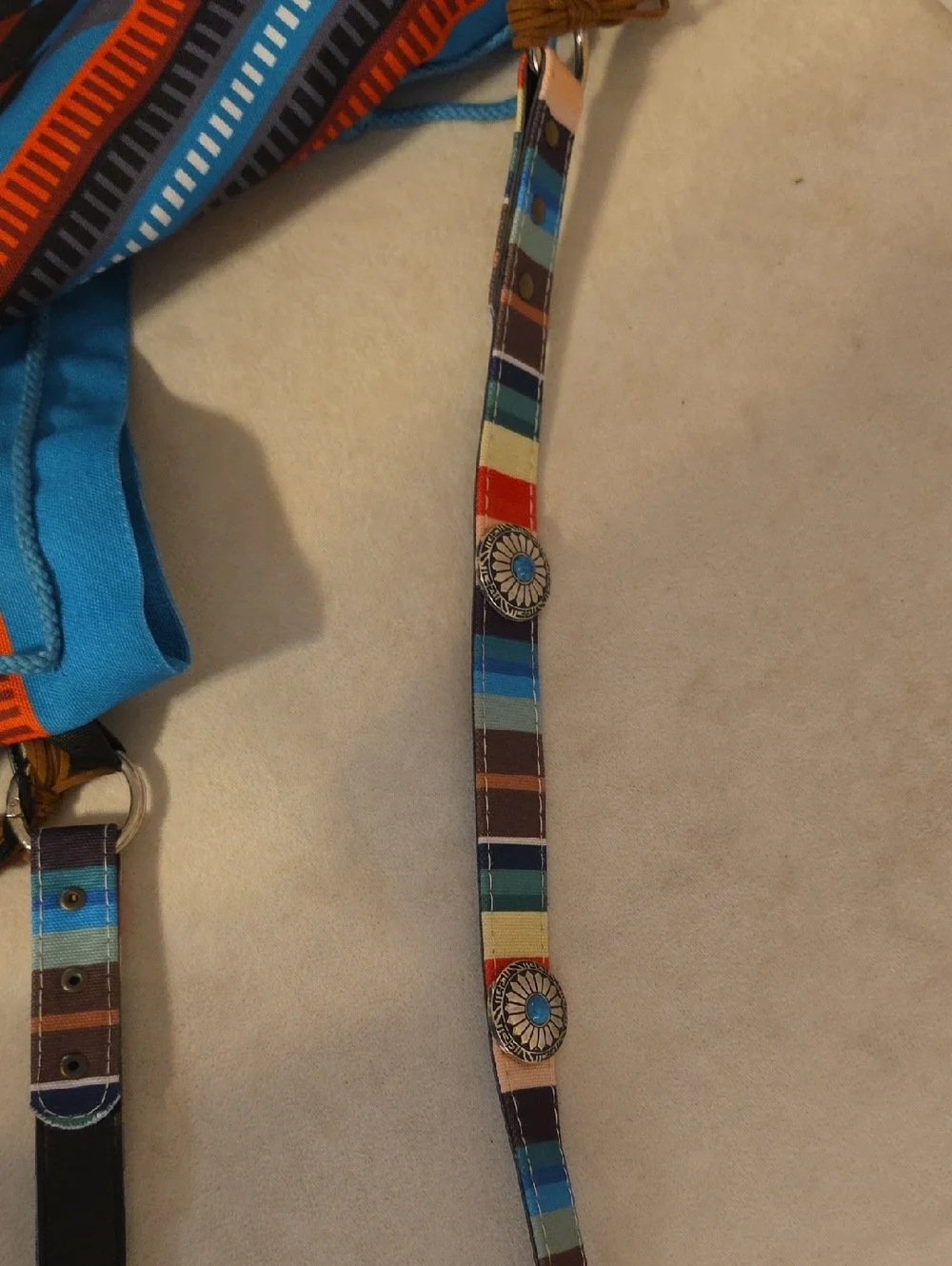 SHOULDER BAG, SOUTHWEST STYLE very Colorful With Leather Tassels NWOT